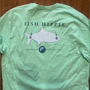 Fish Hippie Fishing Graphic Long Sleeve Tee T shirt XXL